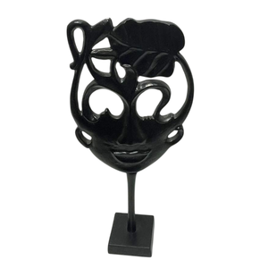 Sculpture de visage abstraite moderne en métal noir, statue décorative, décoration d'intérieur, pièce d'art, sculpture de table, décoration de salon, décoration de bureau - Product Image 2