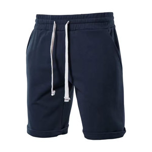 Pantalones Cortos de Algodón Gris para Hombre, Cierre con Cordón, Cintura Media, Estilo Casual, Color Sólido, Tejido de Punto, Transpirable - Product Image 6