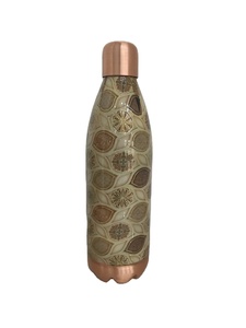 Premium Designer Printed Copper <b>Bottle</b> 1 LTR Eco-Friendly Ayurvedic Drinkware Luxury Gift Copper <b>Flask</b> with Gold Finish Accents - Product Image 5