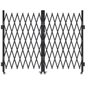 Cancello di Sicurezza Pieghevole Doppio con Design a Forbice Bloccabile, Ruote Girevoli a 360 Gradi, Barriera Esterna Retrattile in Acciaio - Product Image 1