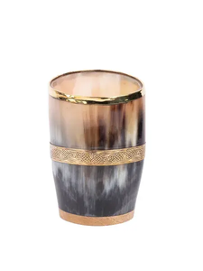 Verre à shot artisanal en corne de buffle, style animalier – Design Viking poli, durable et écologique – Mini-tasse portable en corne pour bière et vin - Product Image 2