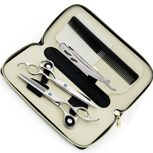 High Quality Straight Sharp Stainless Steel <b>Barber</b> Scissors <b>Set</b> 2 Pieces Thinning Scissors - Product Image 1