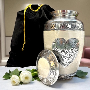 Wholesale Handcrafted Metal Urns for Human Ashes-Full Size <b>Large</b> Medium Small Options Art Deco Design Gift Direct Factory - Product Image 2