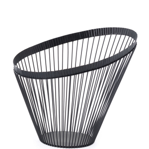 Panier à fruits en fil de fer tressé, revêtement noir en poudre - Product Image 4