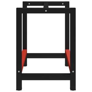Struttura del banco da lavoro in metallo nero e rosso 31.5 mobili "x 22.4" x 31.1 "per la casa o l'ufficio - Product Image 3