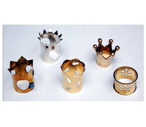 Candélabre Menorah en aluminium, anneaux de serviette argentés, design moderne, écologique, durable, décoration de table pour mariage. - Product Image 6