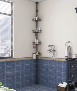 OEM/ODM Vietnam 4-Tier Telescopic <b>Corner</b> Shower Rack – Height Adjustable Metal Bathroom Storage <b>Shelf</b> Organizer - Product Image 2