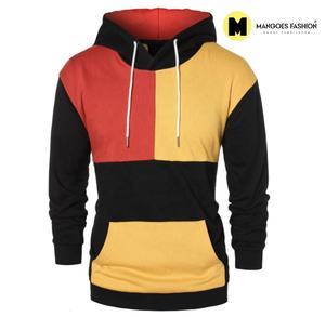 Sweat à capuche en molleton 100 % coton épais de haute qualité pour homme, brodé, options de teinture unie, style streetwear, col à capuche - Product Image 2