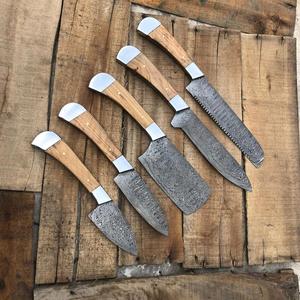 Ensemble de couteaux de chef en acier Damas THEWIZ CRAFTS, manches en bois, couteaux de style japonais forgés à la main, longueur de lame de 8 à 9,9 pouces, ambidextres - Product Image 1