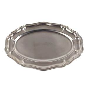 Assiette ovale italienne en acier inoxydable poli miroir, qualité alimentaire, personnalisable, pour servir les aliments sur table de fête - Product Image 2