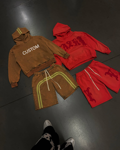 2026 Wholesale Sweat <b>Wind</b> <b>Breaker</b> Suits Screen Printed Full Zip Tracksuits Nylon Custom Mens Reflective Windbreaker Short Set - Product Image 2