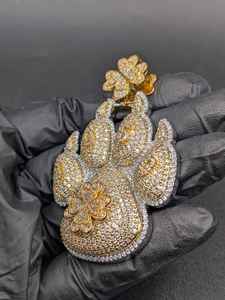Colgante de Huella de Pata con Incrustaciones de Moissanita, Chapado en Oro, Regalo para Amantes de Animales, con Plata 925, Joyería Fina, Colgantes y Dijes - Product Image 3