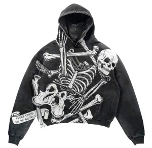 Sweat-shirt à capuche surdimensionné pour homme, personnalisable avec logo OEM, en coton et polyester French Terry, essentiel, fabriqué par un fabricant de sweats à capuche tendance. - Product Image 6