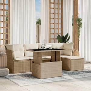 Ensemble de canapés de jardin beige pour meubles de patio - Product Image 1