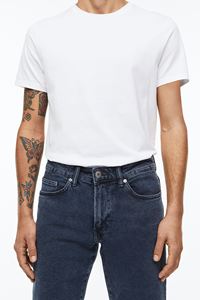 Pantalones vaqueros de hombre de secado rápido, corte ajustado, alta calidad, bajo precio, diseño personalizado, vaqueros de algodón ajustados de color azul claro para hombre. - Product Image 5