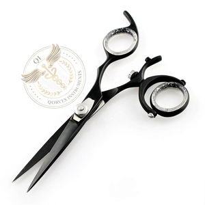 Ciseaux de barbier professionnels à poignée pivotante en acier inoxydable, lame tranchante, pour fournitures de salon de coiffure, qualité A+ - Product Image 1