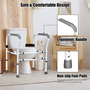 Barre de sécurité en acier pour toilettes avec pince fixable, équipement de sécurité pour salle de bain - Product Image 5
