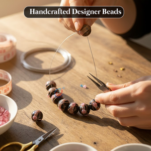 Cuentas Sueltas de Vidrio Lampwork Negro Hechas a Mano de 12 mm |   Suministros para Manualidades y Fabricación de Joyería, Hilo de 8 Pulgadas - Product Image 2