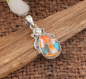 Pendentif en cuivre turquoise naturel en forme de poire, bague en argent sterling 925, breloque en pierre précieuse, fait main, vintage, bohème, anniversaire - Product Image 1