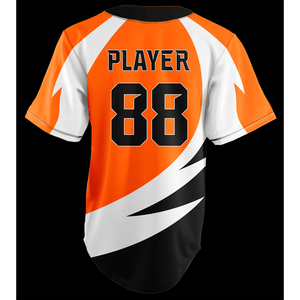 Uniformes Deportivos de Béisbol Sublimados Personalizados con Rayas, Jersey de Béisbol y Sóftbol Sublimado con Dos Botones - Product Image 6