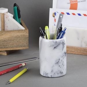 Porte-stylo en marbre, organisateur de table, rangement multifonctionnel pour stylos, accessoires de rangement pour papeterie de bureau - Product Image 6