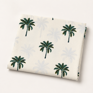 Grey Green Hand Block Printed Cotton Fabric <b>Set</b> With Floral Palm Stripe Motif For Dress <b>Sewing</b> Home Textile Craft Soft - Product Image 5