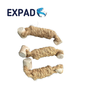 Juguete de cuerda de madera de coco para perros, para masticar, tirar, buscar y estimular la actividad mental. - Product Image 1