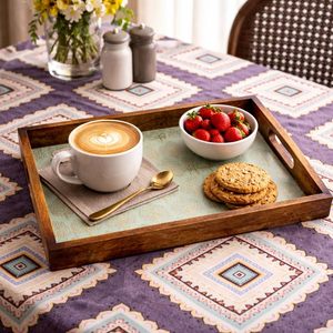 Serving <b>Tray</b> <b>Large</b> Rectangular Big Size Wood <b>Tray</b> |Kitchen Serving <b>Tray</b> Waterproof| | Wooden <b>Tray</b> - Product Image 4