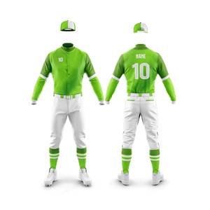 Conjunto de Uniforme de Béisbol para Hombre, Jersey Verde, Pantalones Blancos, Manga Larga, Absorbe la Humedad, Corte Regular, para Todas las Temporadas, Impresión Sublimada - Product Image 3