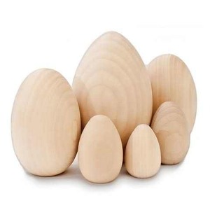 Huevos de madera naturales hechos a mano para decoración de Pascua, pintura DIY, al por mayor, de madiha art and crafts - Product Image 4