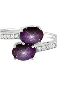 แหวนเพชรและทับทิมทรงดาว เงินแท้ 92.5 รุ่น KLSR-10416 - Product Image 3