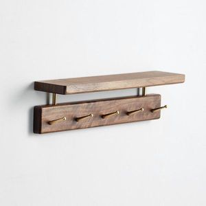 Carved Solid Wood <b>Wall</b> Hook Rack Decorative Wooden Coat Hanger Panel With Multiple Hooks For Entryway Living Room Storage - Product Image 4