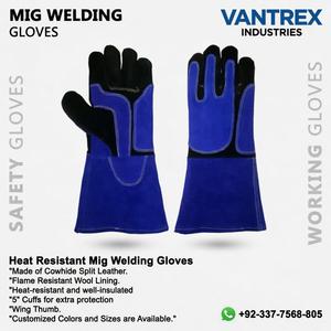 Gants de sécurité d'extérieur respirants et résistants à la chaleur de qualité supérieure en cuir de vachette pleine fleur, longueur coude, pour usage professionnel - Product Image 6