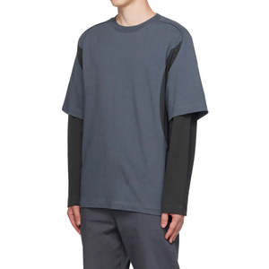 Camiseta Casual de Doble Manga para Hombre, Transpirable, Ligera, de Tela de Algodón, Ropa Moderna de Moda Urbana - Product Image 1