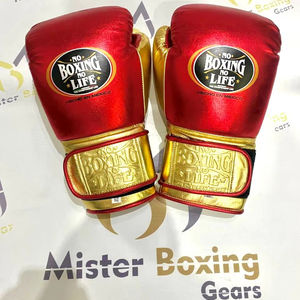 Nouveauté, gants de boxe professionnels sur mesure rouge or, sans boxe il n'y a pas de vie, pour le combat, le sparring et l'entraînement - Product Image 4