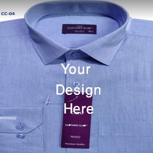 Camisas de manga larga de algodón 100% para hombre de Direct Factory, camisetas formales informales de vestir sólidas para la temporada de otoño, característica antiarrugas - Product Image 2