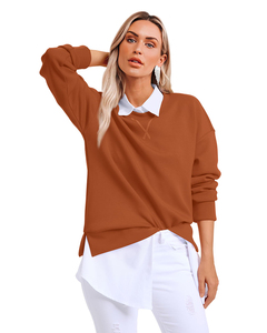 Sweat-shirt à capuche oversize en coton biologique infroissable, tissé, à manches classiques, avec col blanc, couleur unie, décontracté, hiver - Product Image 5