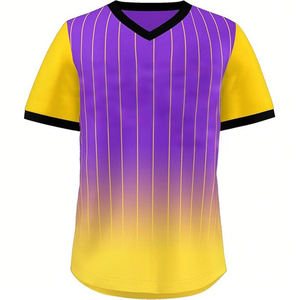 เสื้อเบสบอลแขนสั้นผู้ชาย โพลีเอสเตอร์ 100% 220 GSM แห้งเร็ว พิมพ์ลายโลโก้ตามสั่ง ดีไซน์ล่าสุด 2026 - Product Image 1