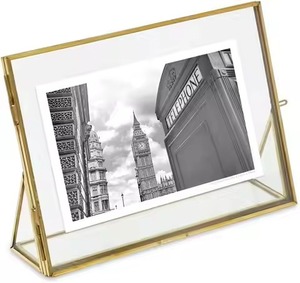 Premium Quality Metal Glass Photo <b>Frame</b> Elegant Tabletop <b>Frame</b> <b>Clear</b> Glass <b>Picture</b> Display Modern Home Decor Item - Product Image 2