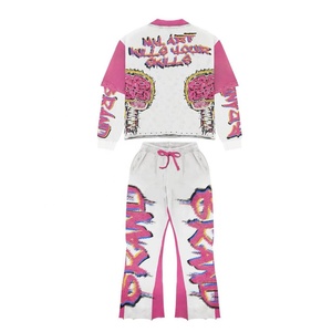 Conjunto de Ropa Urbana Personalizada para Hombre, Sudadera de Manga Larga con Estampado Gráfico de Grafiti, Pantalones Anchos de Pierna Ancha, Estilo Oversize - Product Image 2