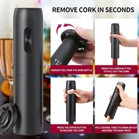 Ensemble ouvre-bouteille électrique et aérateur de vin rechargeable, verseur aérateur de vin populaire, bouchon de vin sous vide et coupe-capsule