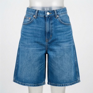 Shorts en jean cinq pièces style rétro pour femme – Collection Printemps-Été – Taille haute, coupe ample, amincissante, couleur personnalisable - Product Image 1