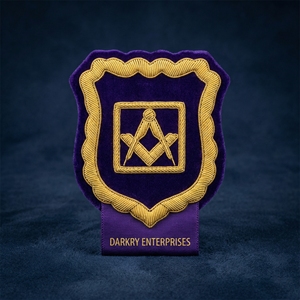 Écusson brodé sur mesure en fil d'argent, fait main, pour badge de loge verte, insignes fraternels, uniforme de société, écusson de blazer - Product Image 6