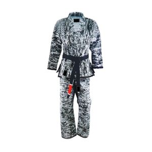 Kimono de Jiu-Jitsu noir avec surpiqûres vertes contrastées, tissage perlé, uniforme d'arts martiaux, tenue professionnelle pour compétition et entraînement - Product Image 5