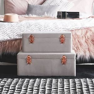Cofre metálico premium, organizador de maleta rosa, baúl de almacenamiento para regalos, caja de almacenamiento con cierre dorado, maleta rosa retro, estuche de tocador. - Product Image 5