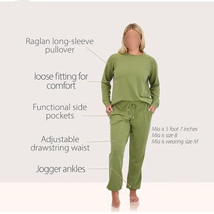Conjunto Deportivo de 2 Piezas para Mujer, Sudadera con Capucha Extra Grande y Pantalones Jogger de Felpa de Algodón Grueso, Transpirable e Impermeable, para Invierno - Product Image 5