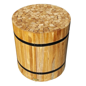 Meubles en teck rond modernes, best-sellers, robustes et durables, adaptés à une utilisation en intérieur et en extérieur. - Product Image 1