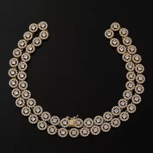 Premium Hip Hop Moissanite Tennis Necklace Round Brilliant Cut Luxury <b>Chain</b> Jewelry for Men Women Gift - Product Image 4