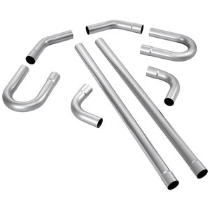 Kit de tubes d'échappement personnalisés en acier doux de 2,25 pouces, 8 pièces, 90 et 135 degrés, tubes en U, finition galvanisée, ajustement universel pour - Product Image 1