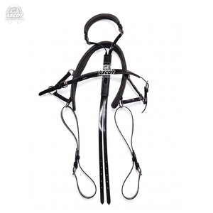 Wholesale <b>Leather</b> Miniature Team pair <b>harness</b> set with matt pvc Horse driving <b>Harness</b> with french collar black brown - Product Image 5